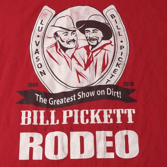 Port and Company Other - Bill Pickett Shirt  Red Rodeo 34th Anniversary Lu Vason 2018 Tee Size Large